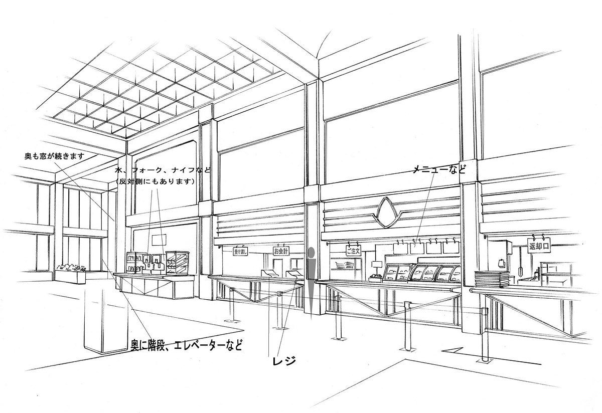 11：√学園高等部 学生食堂（カウンター）