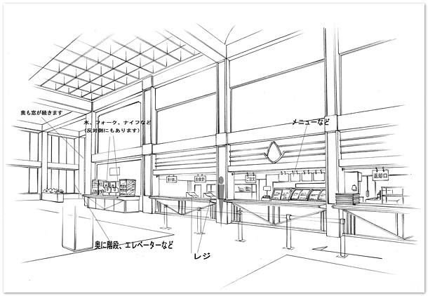 11：√学園高等部 学生食堂（カウンター）