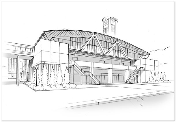 08：√学園高等部 体育館（外観）