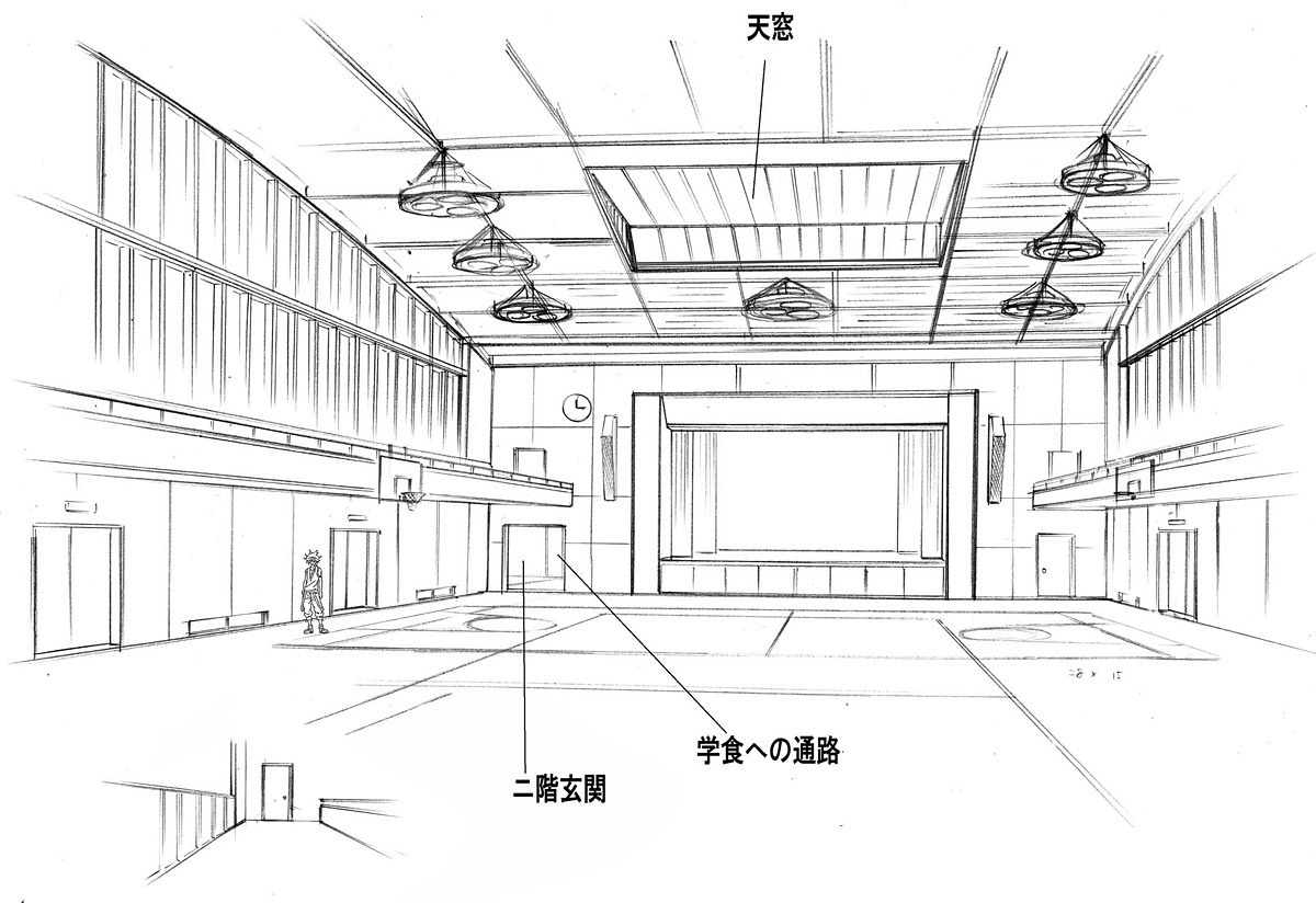 09：√学園高等部 体育館（内部）